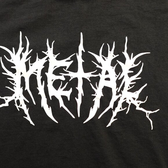 Social Collision Metal Logo Mesh-Sleeve Twofer T-Shirt Girls Size 3 Black Alt - Picture 2 of 10